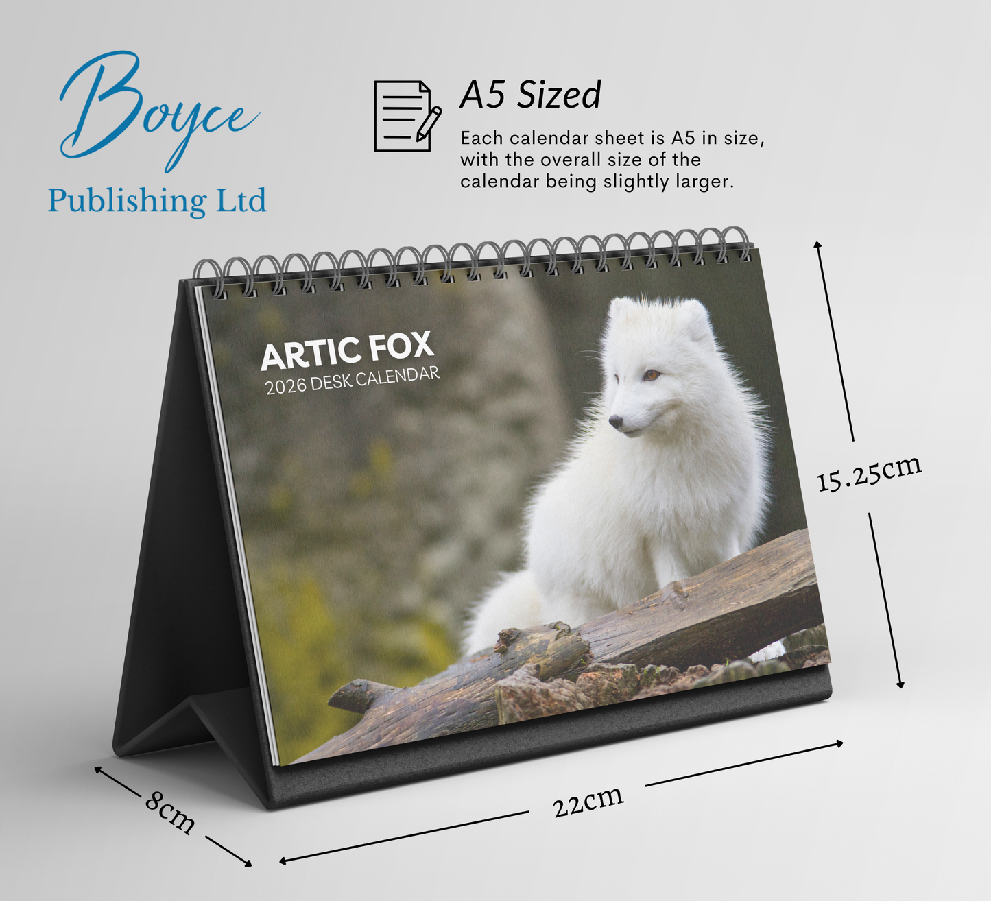 Artic Fox Desk Calendar 2026-2027