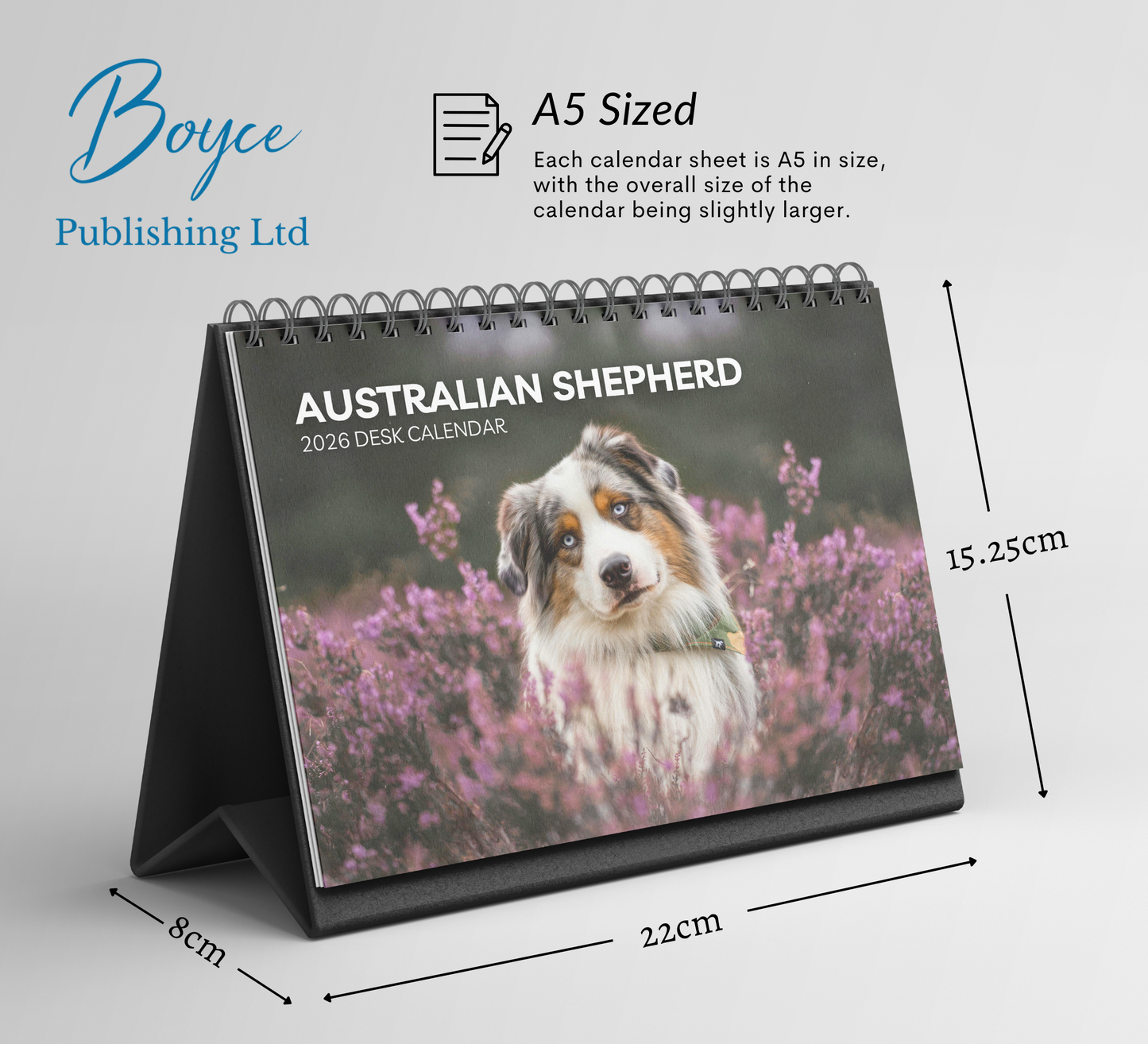Australian Shepherd Desk Calendar 2026-2027