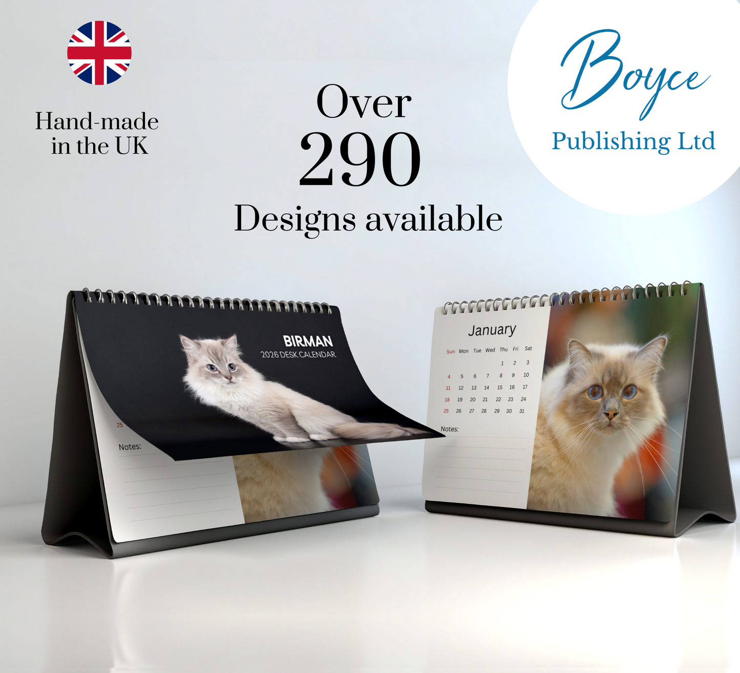 Birman Cat Desk Calendar 2026-2027
