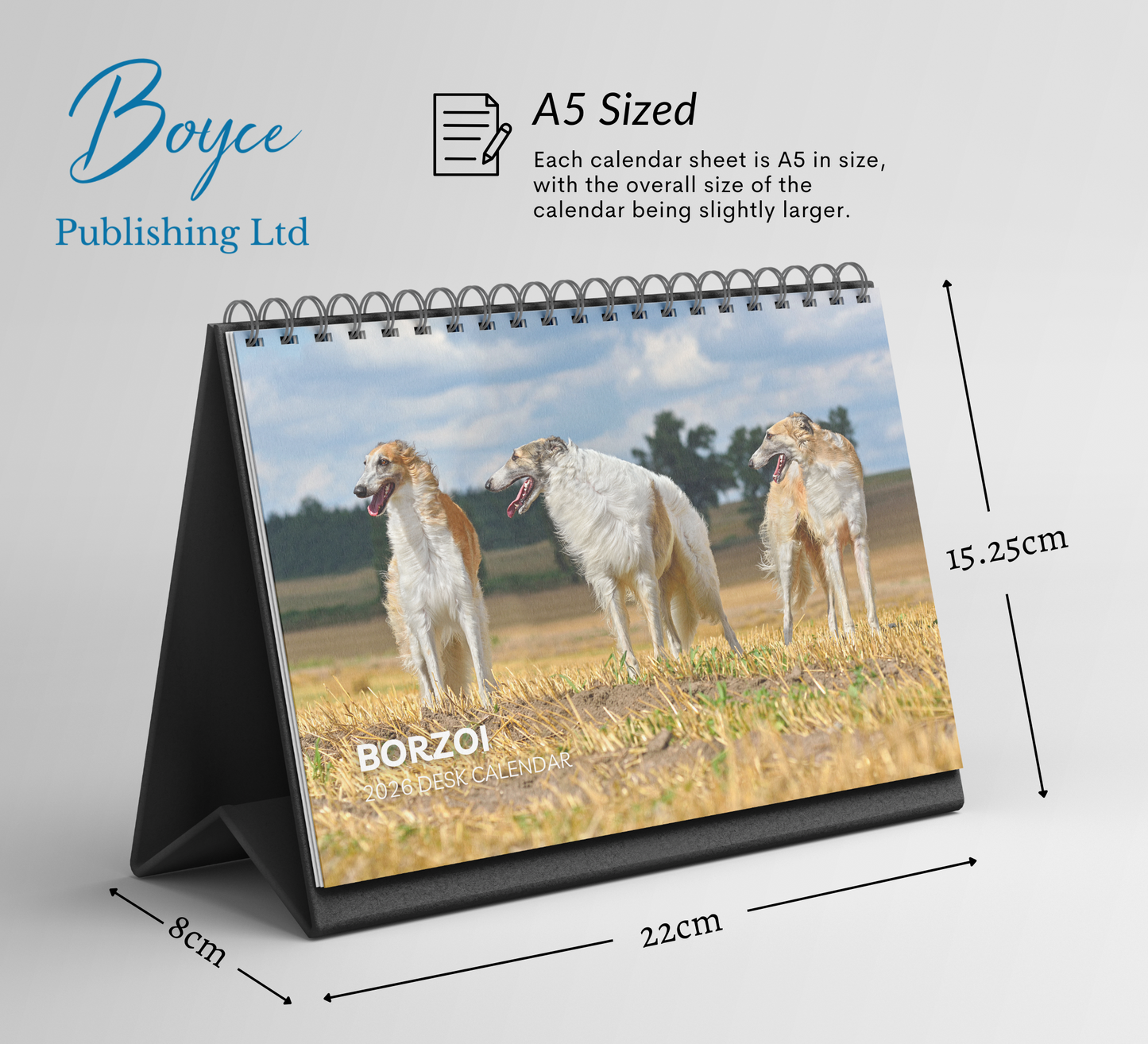 Borzoi Desk Calendar 2026-2027