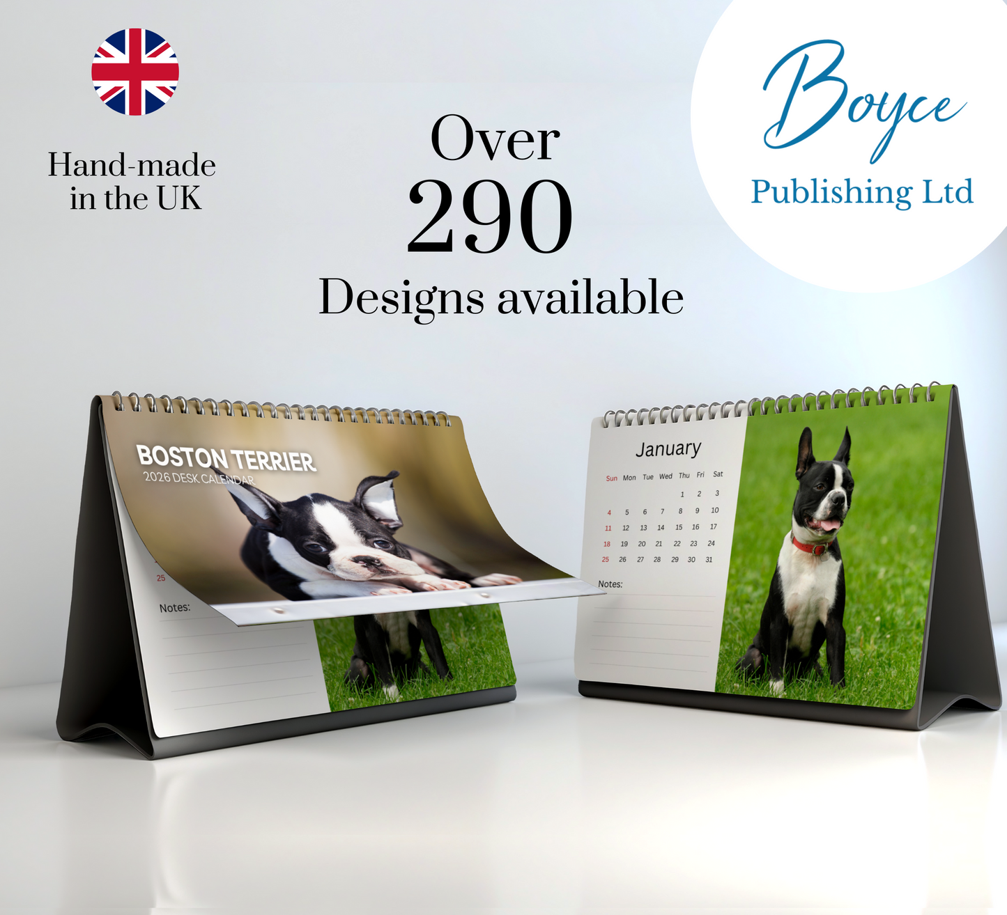 Boston Terrier Desk Calendar 2026-2027