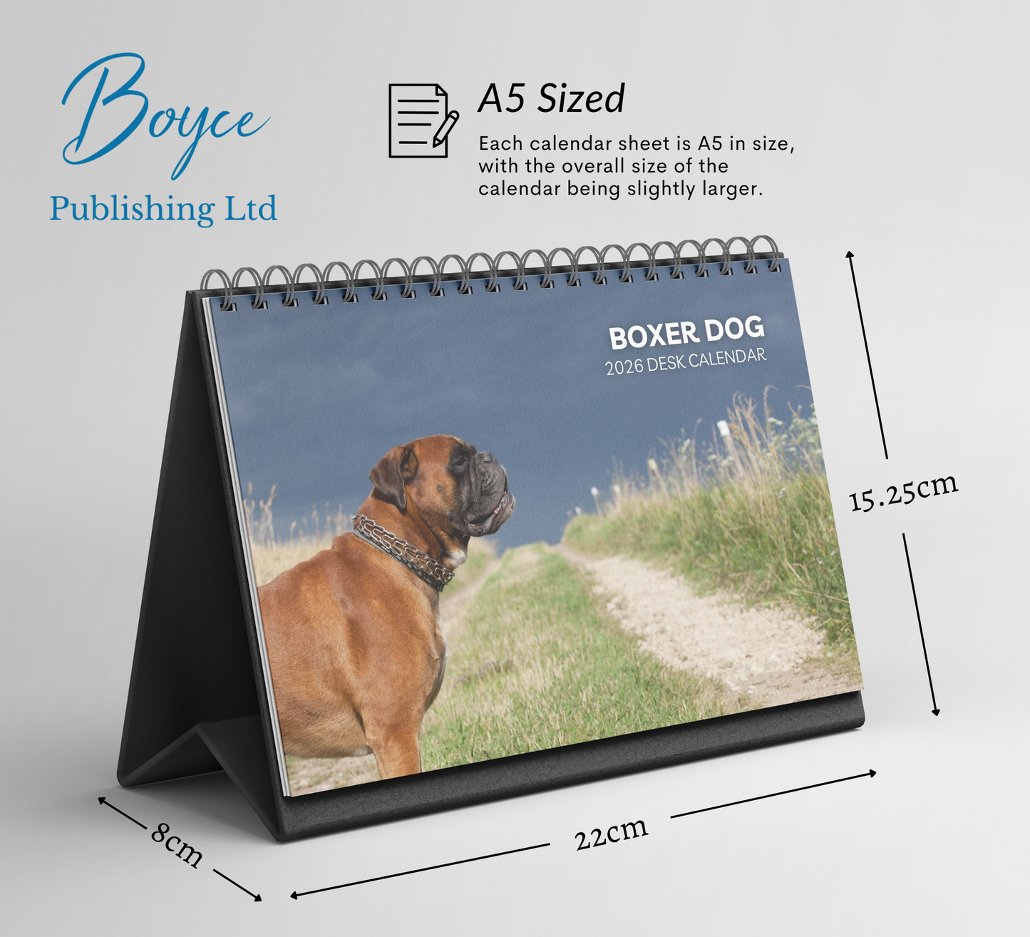 Boxer Dog Desk Calendar 2026-2027