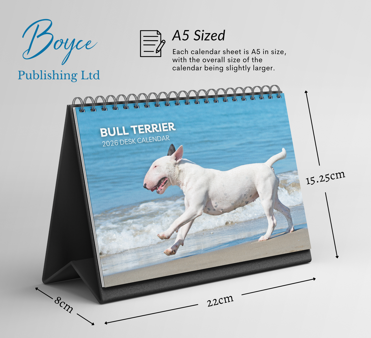 Bull Terrier Desk Calendar 2026-2027