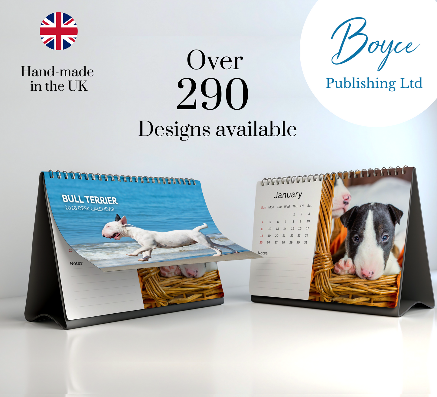 Bull Terrier Desk Calendar 2026-2027
