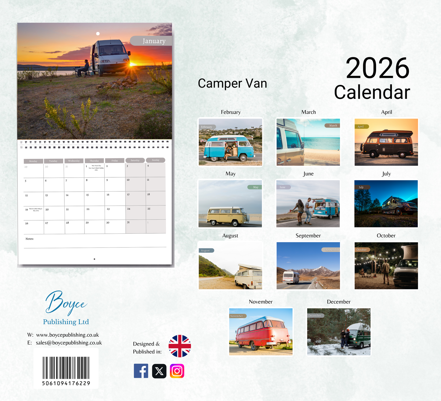 Camper Van Calendar 2026