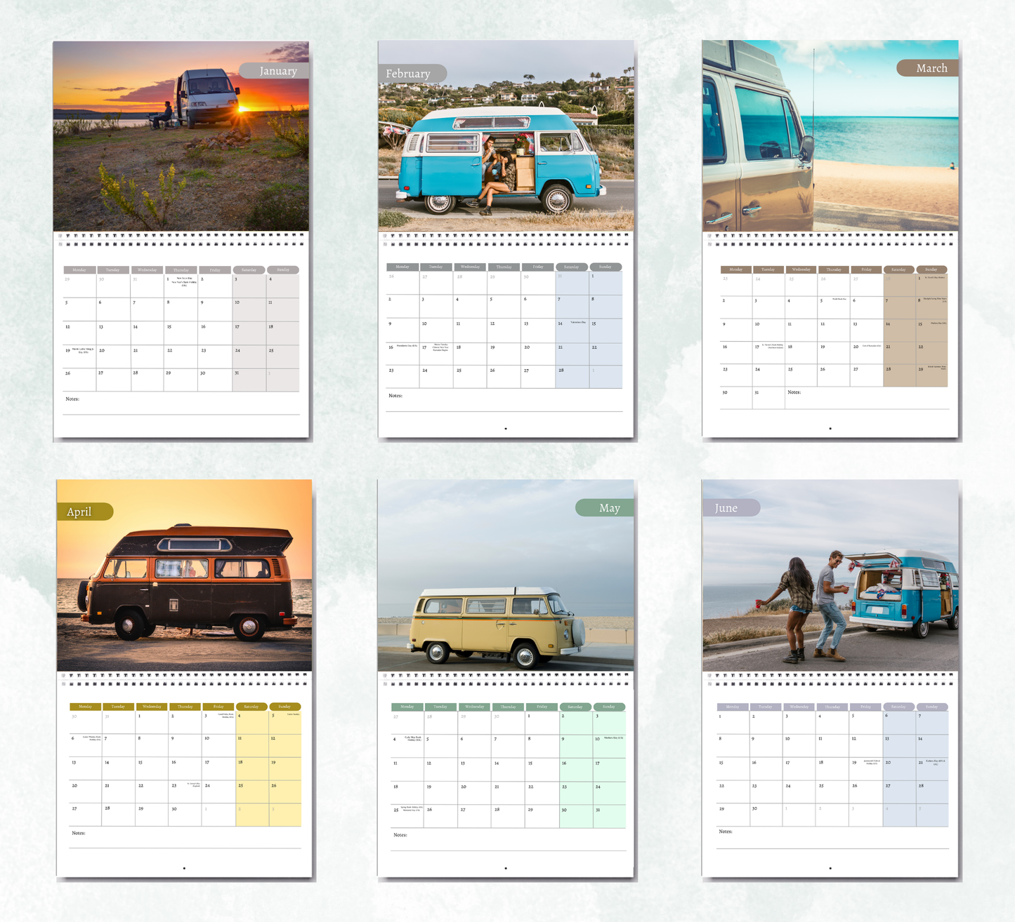 Camper Van Calendar 2026