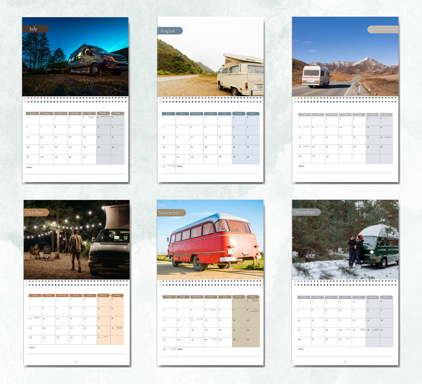 Camper Van Calendar 2026