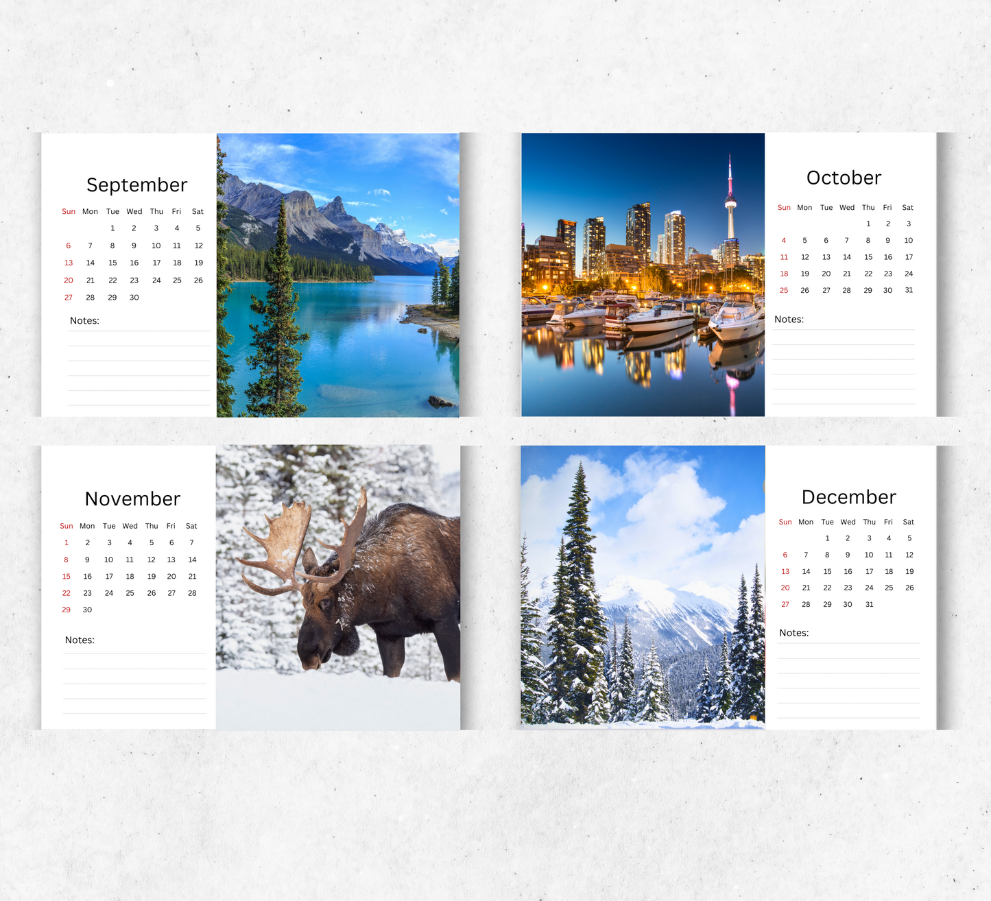 Canada Desk Calendar 2026-2027