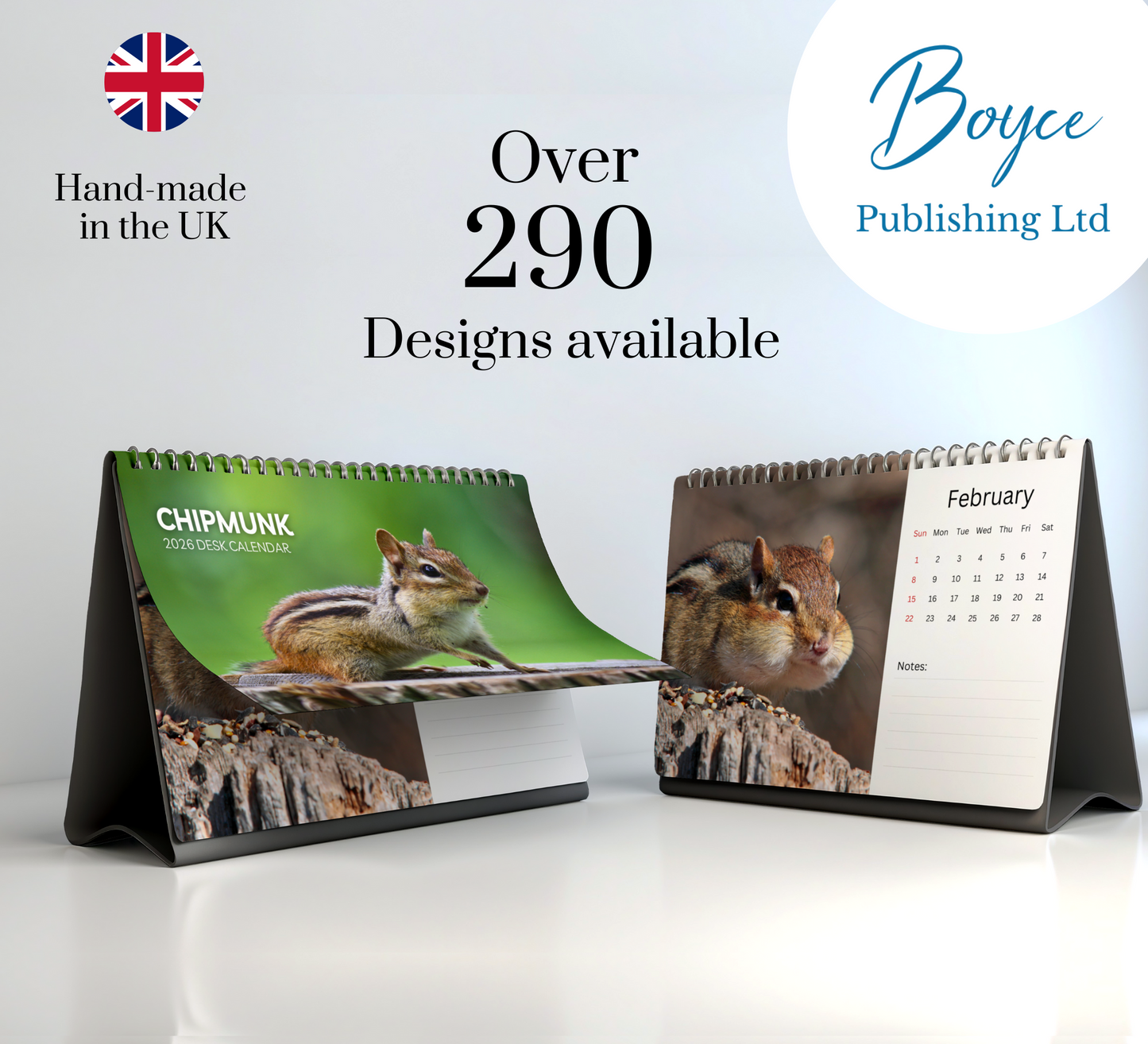 Chipmunk Desk Calendar 2026-2027