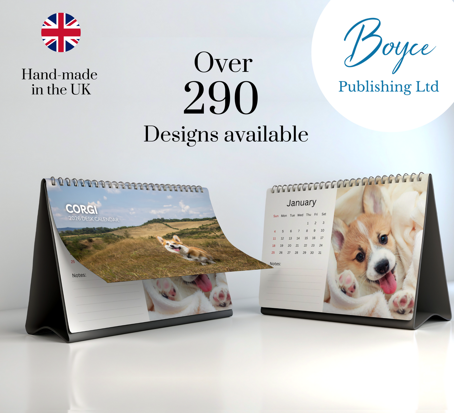 Corgi Desk Calendar 2026-2027