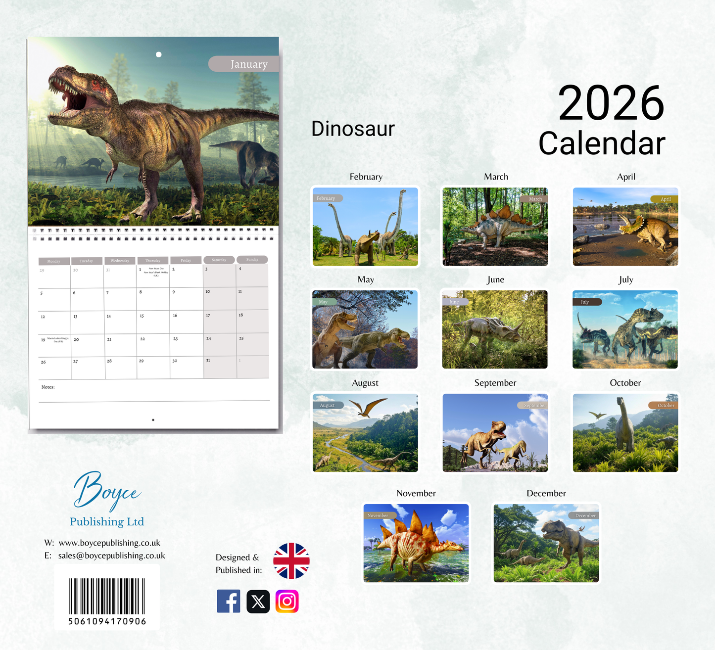 Dinosaur Calendar 2026