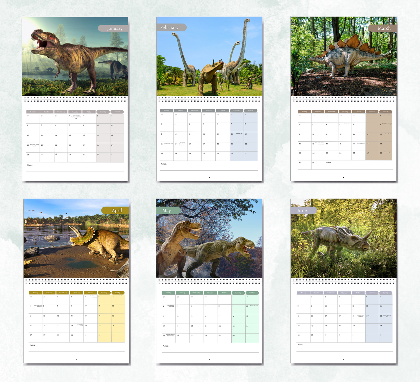 Dinosaur Calendar 2026