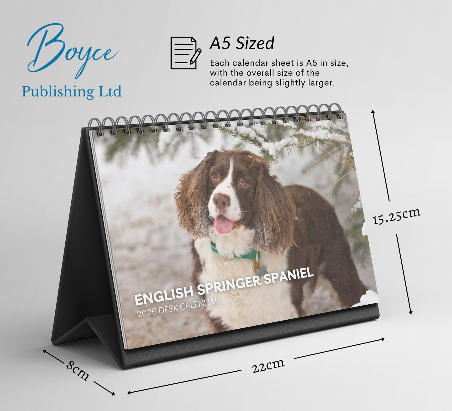 English Springer Spaniel Desk Calendar 2026-2027