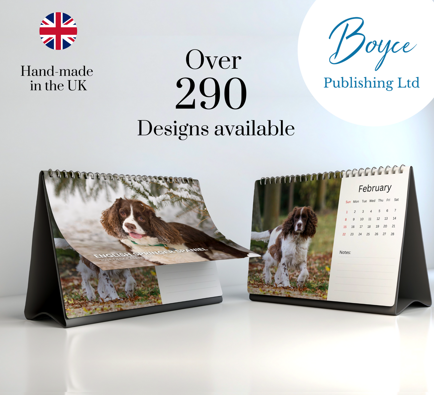 English Springer Spaniel Desk Calendar 2026-2027