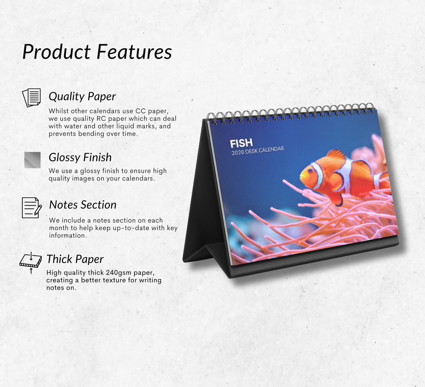 Fish Desk Calendar 2026-2027
