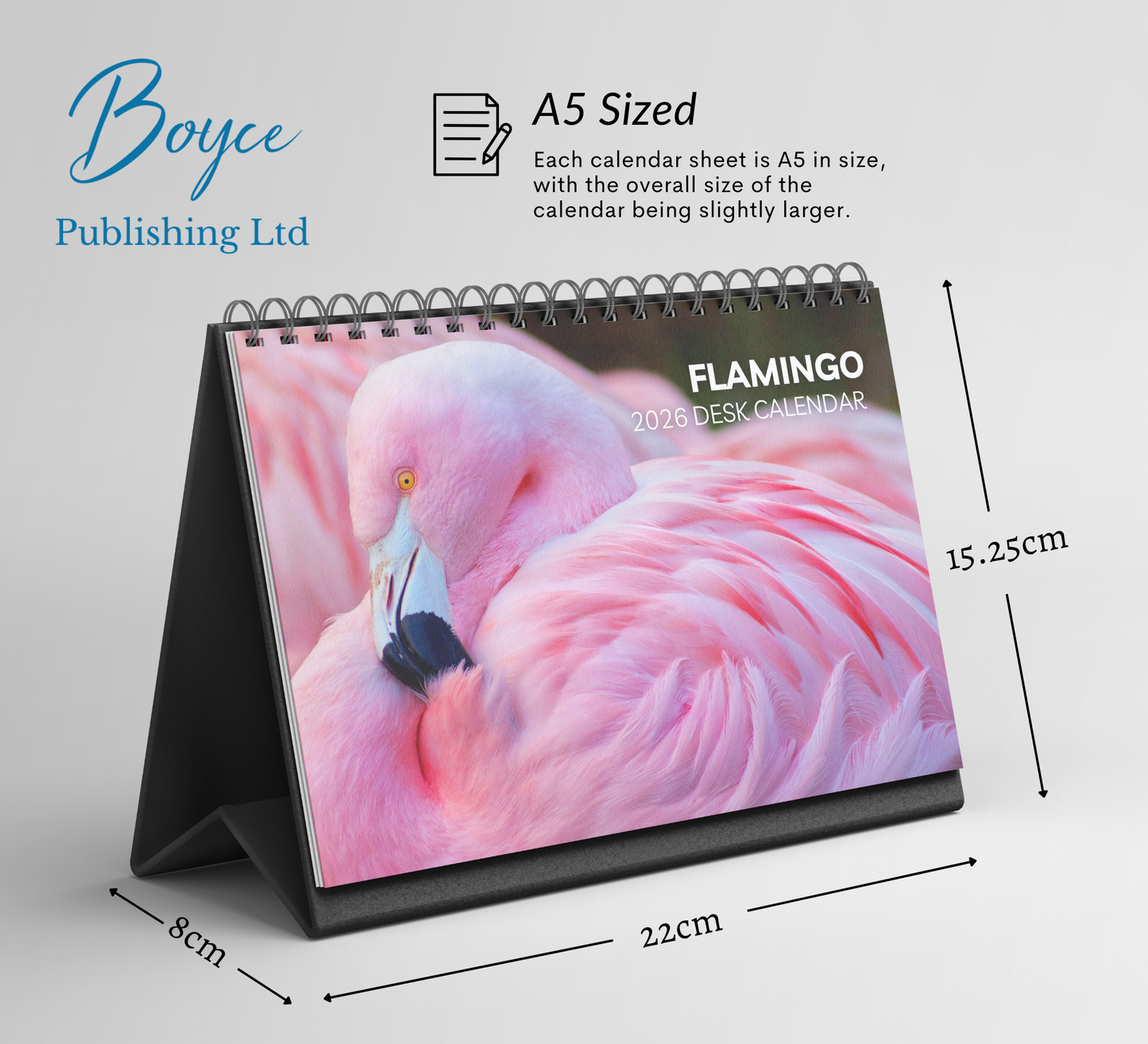 Flamingo Desk Calendar 2026-2027