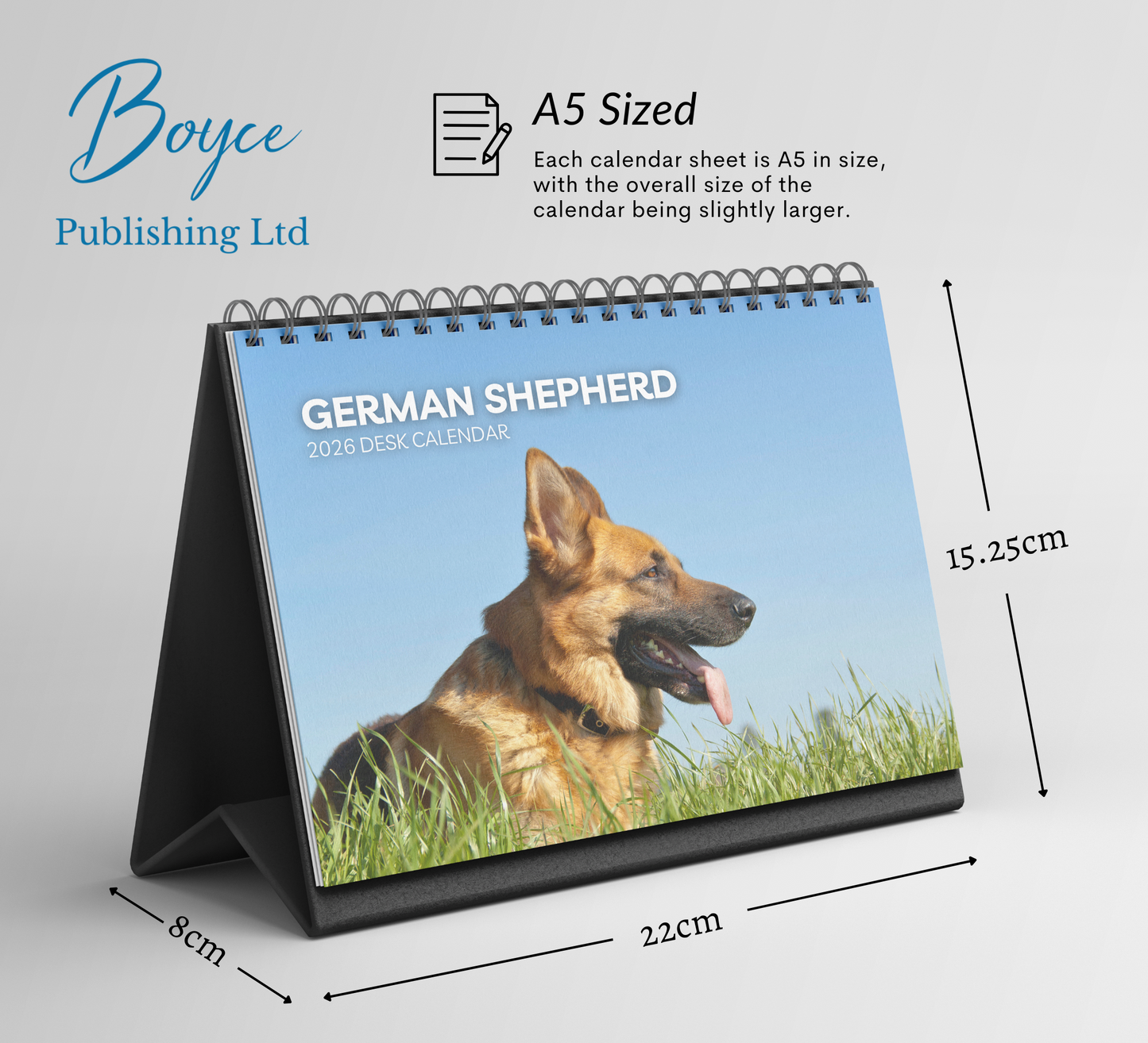 German Shepherd Desk Calendar 2026-2027