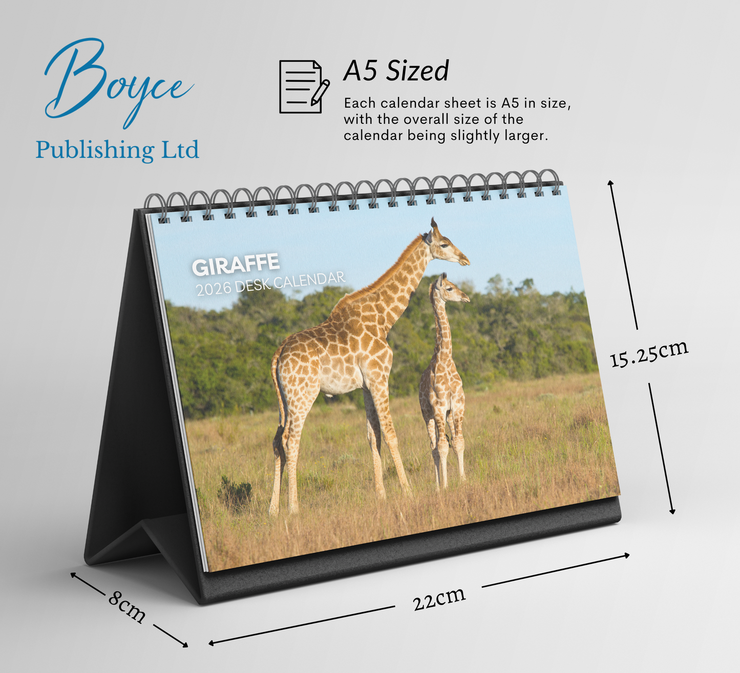 Giraffe Desk Calendar 2026-2027