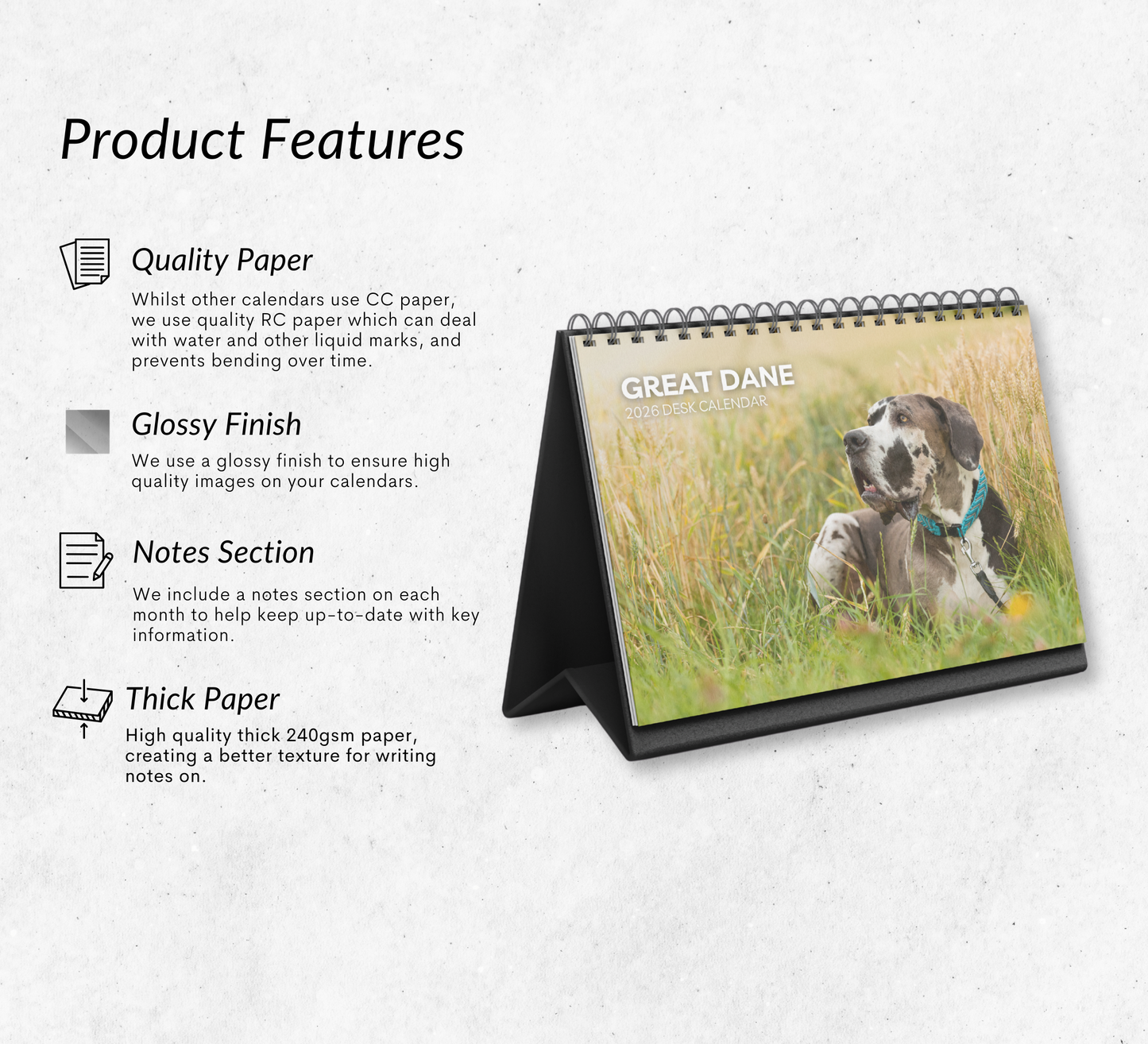 Great Dane Desk Calendar 2026-2027
