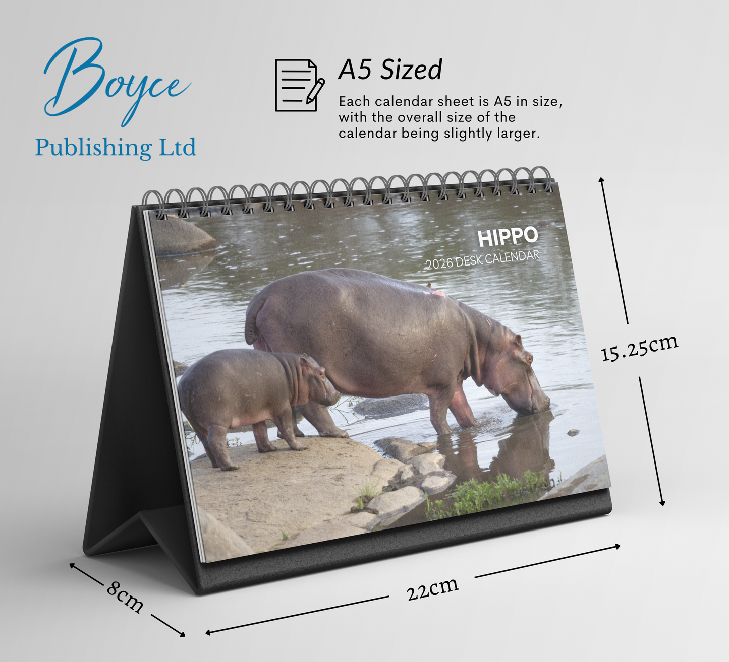 Hippo Desk Calendar 2026-2027