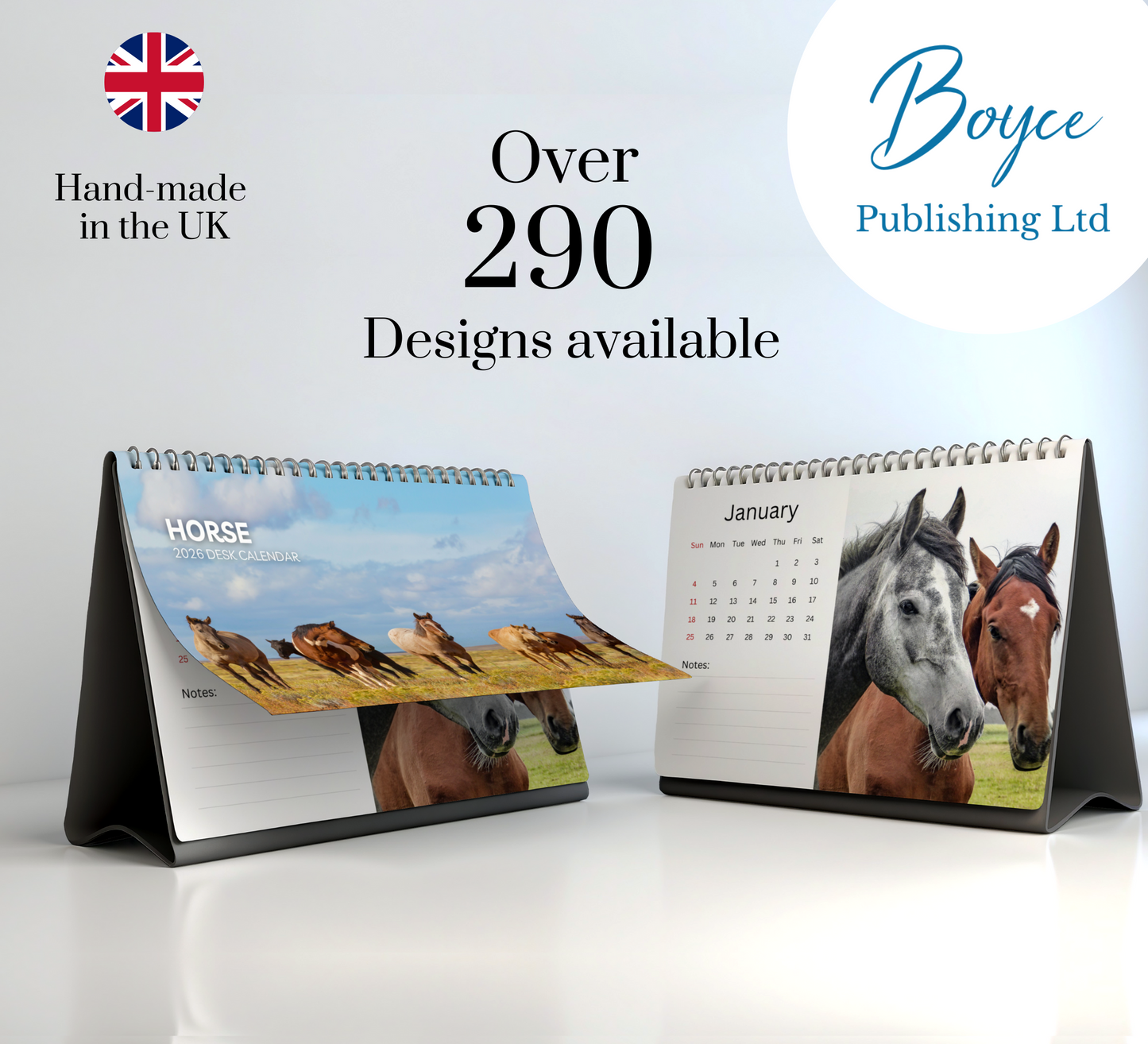 Horse Desk Calendar 2026-2027