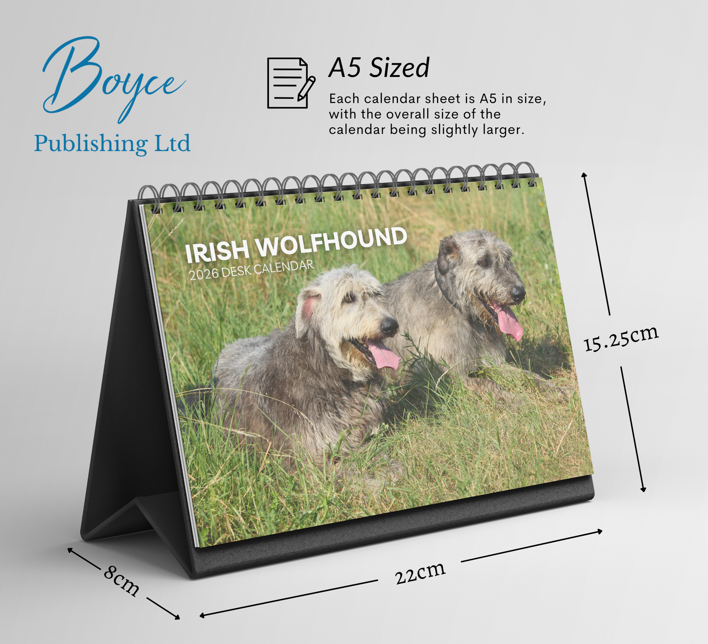 Irish Wolfhound Desk Calendar 2026-2027