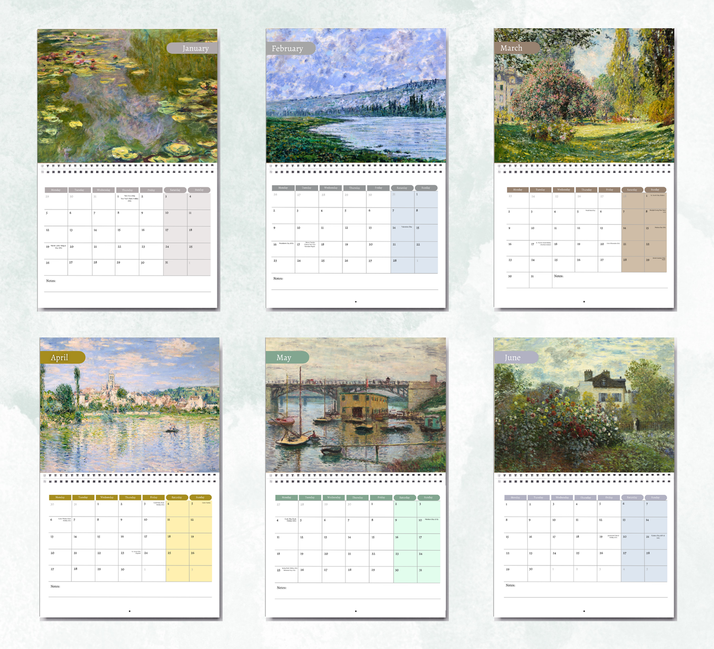Monet Calendar 2026