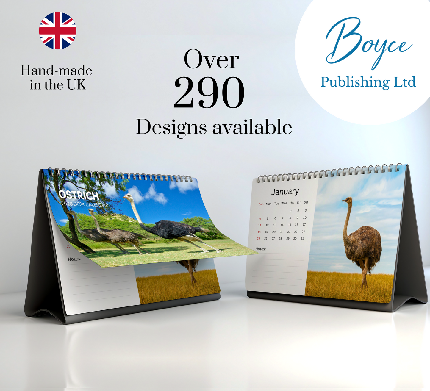 Ostrich Desk Calendar 2026-2027