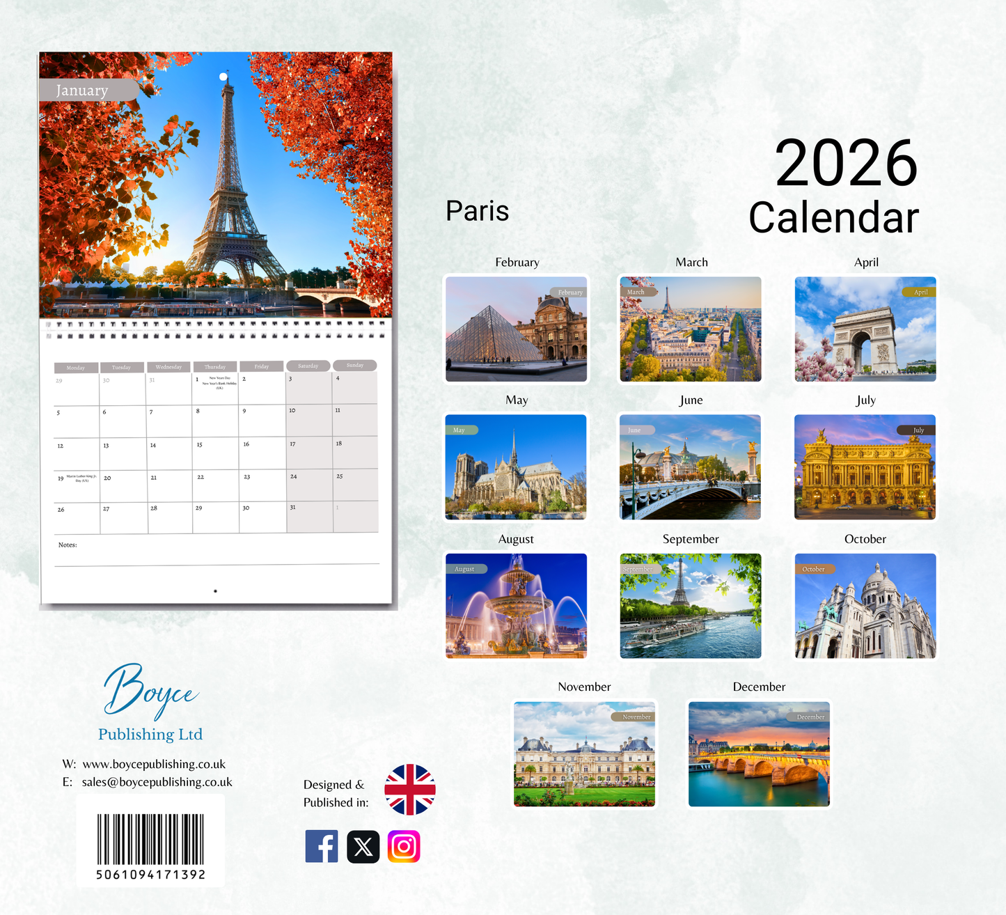 Paris Calendar 2026