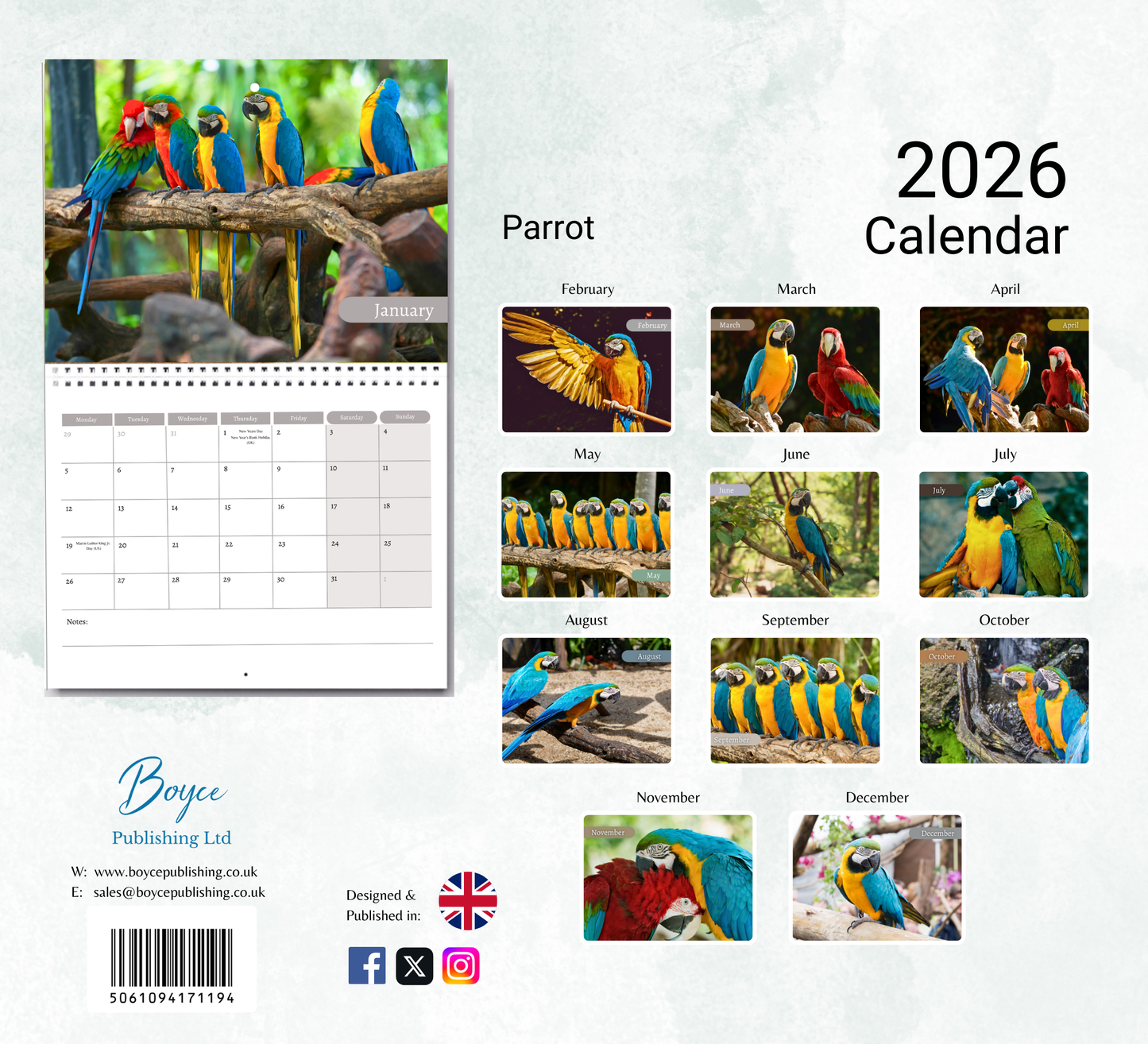 Parrot Calendar 2026