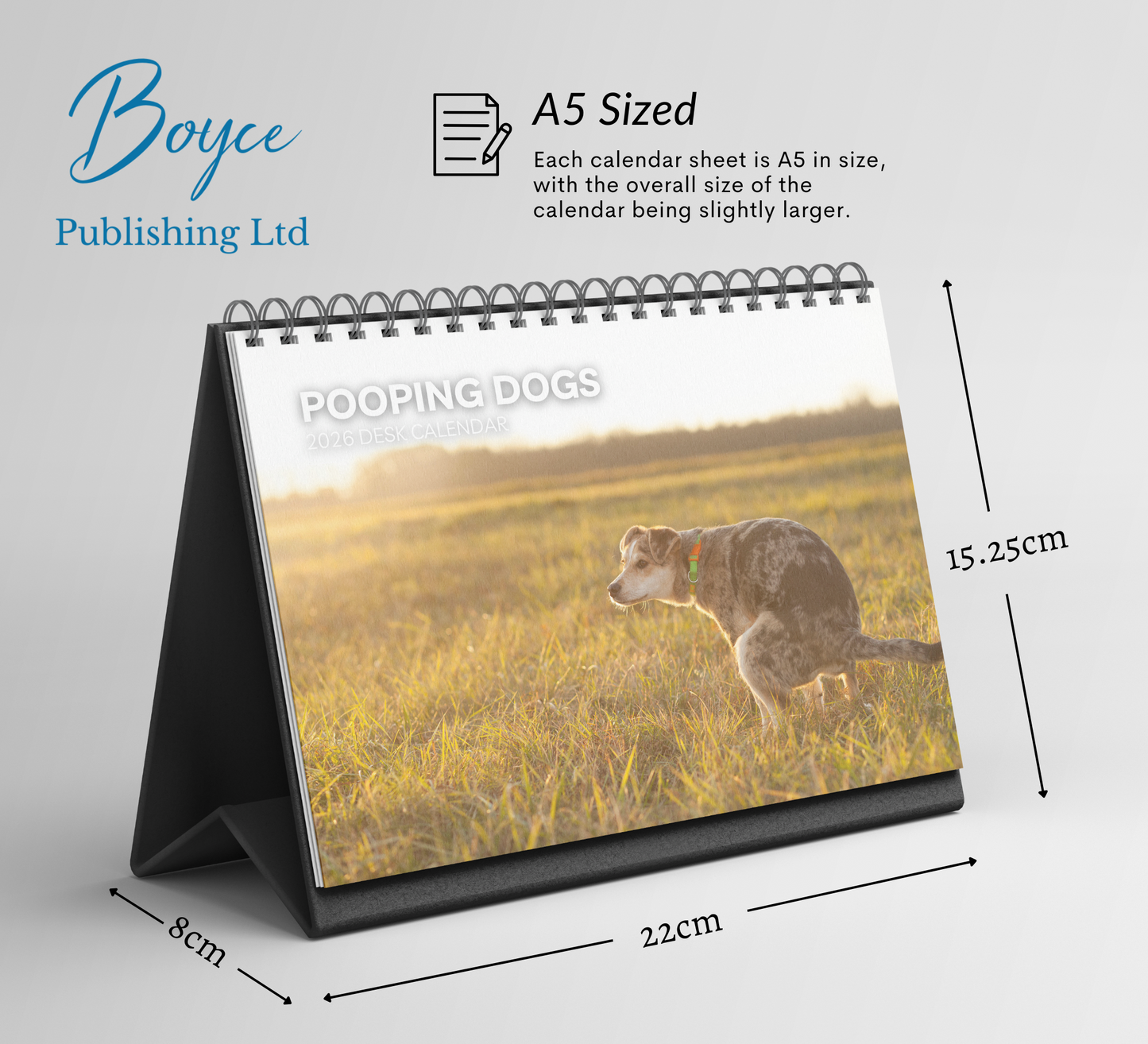 Pooping Dogs Desk Calendar 2026-2027