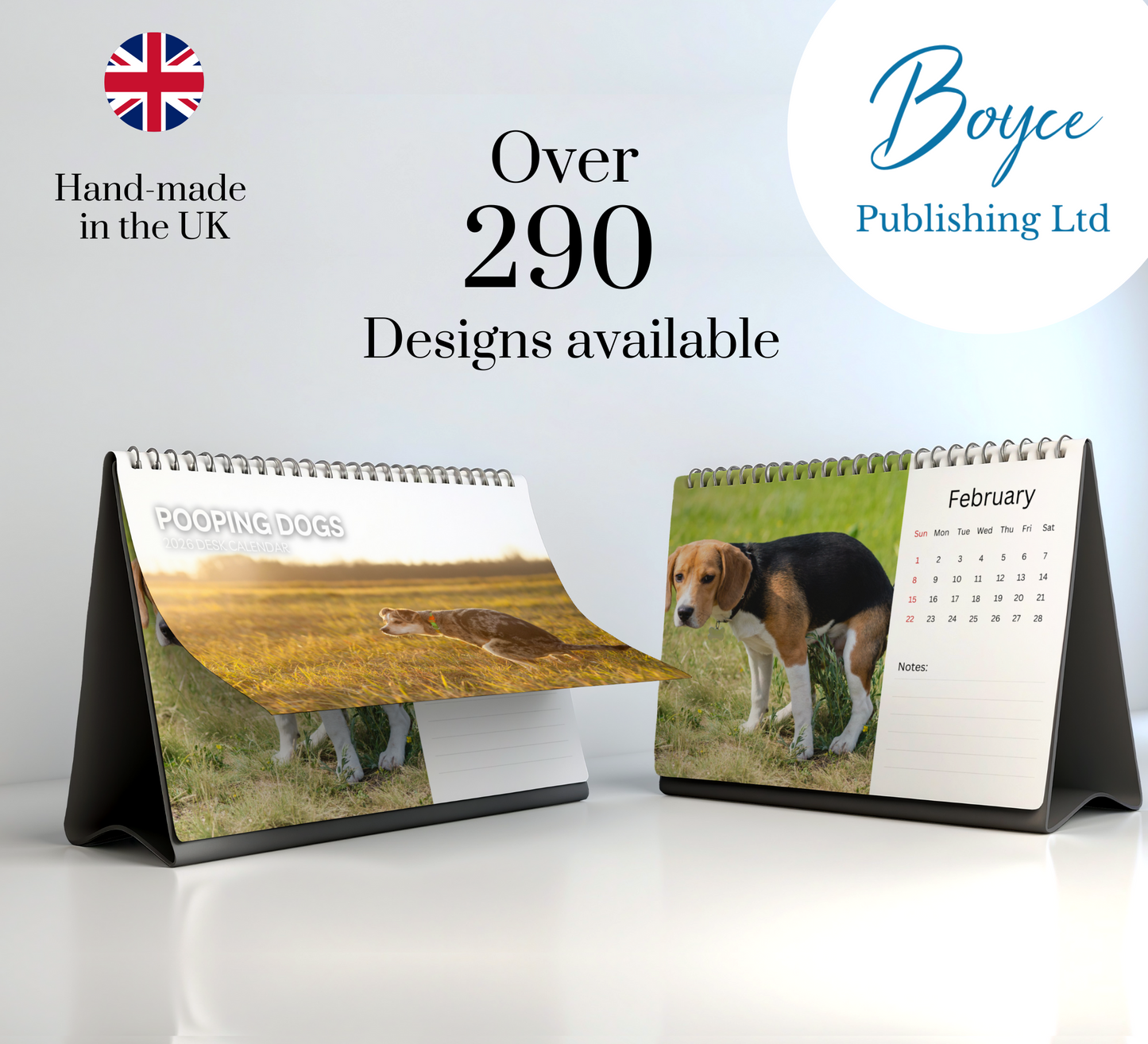 Pooping Dogs Desk Calendar 2026-2027