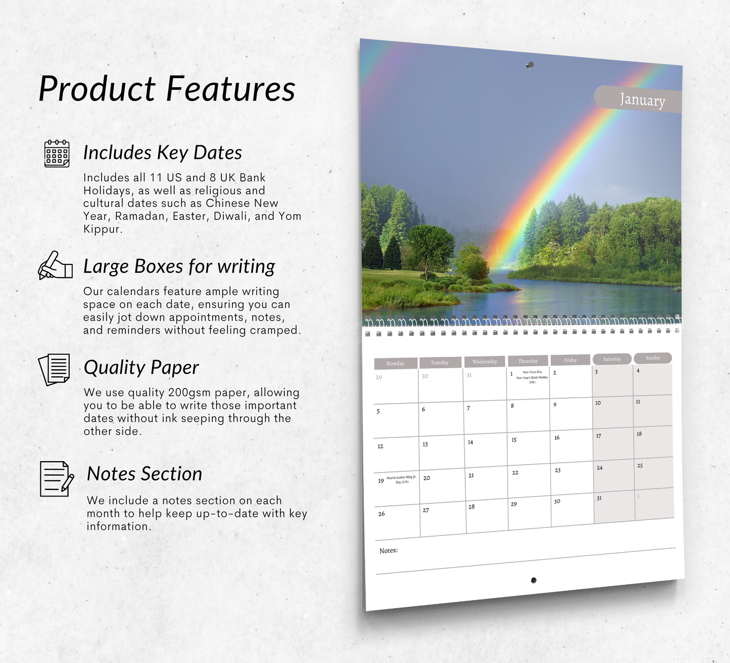 Rainbows Calendar 2026