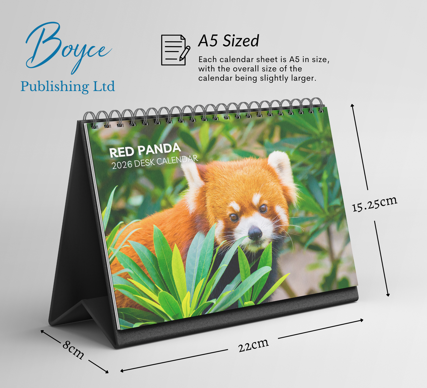 Red Panda Desk Calendar 2026-2027