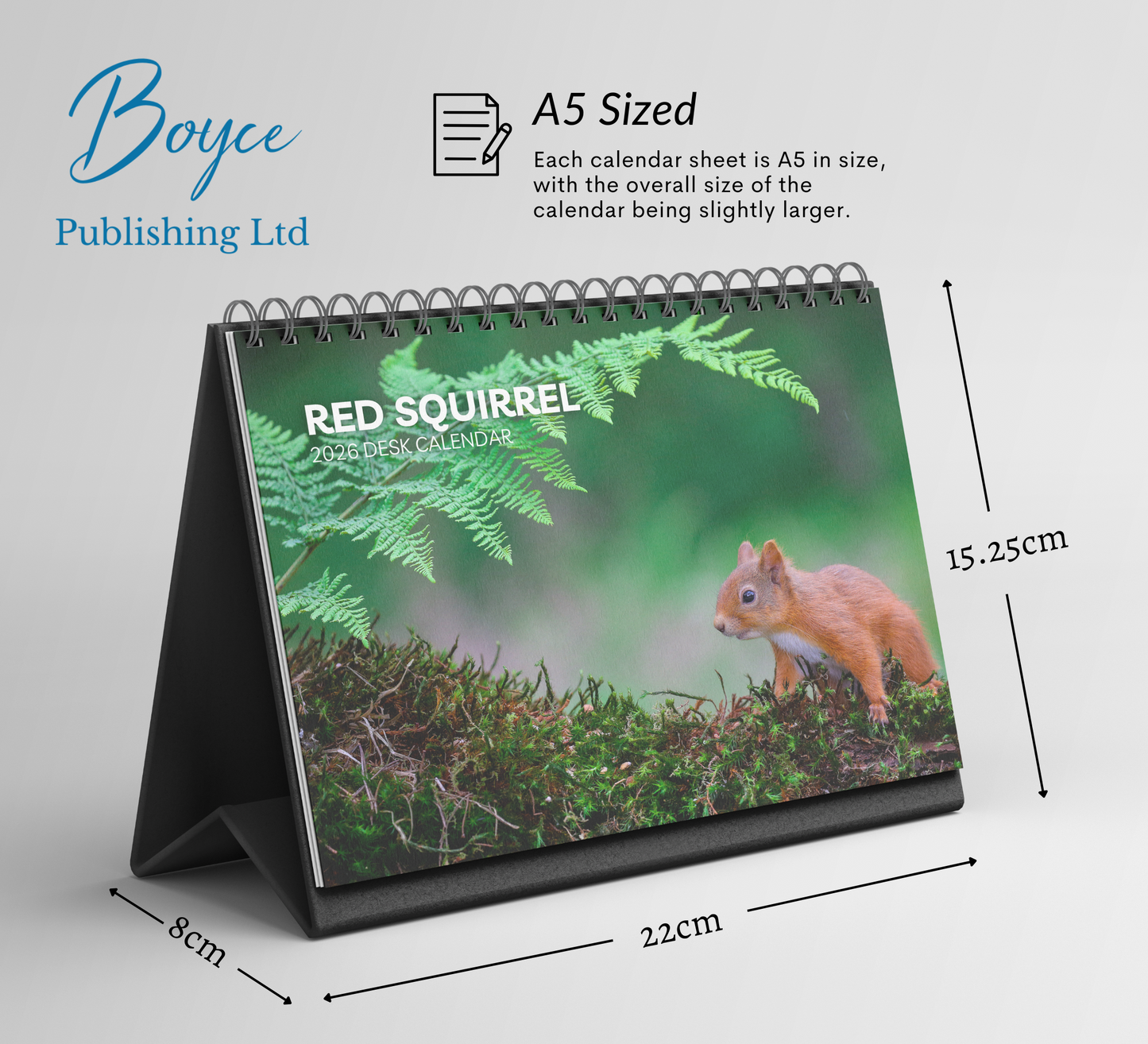Red Squirrel Desk Calendar 2026-2027