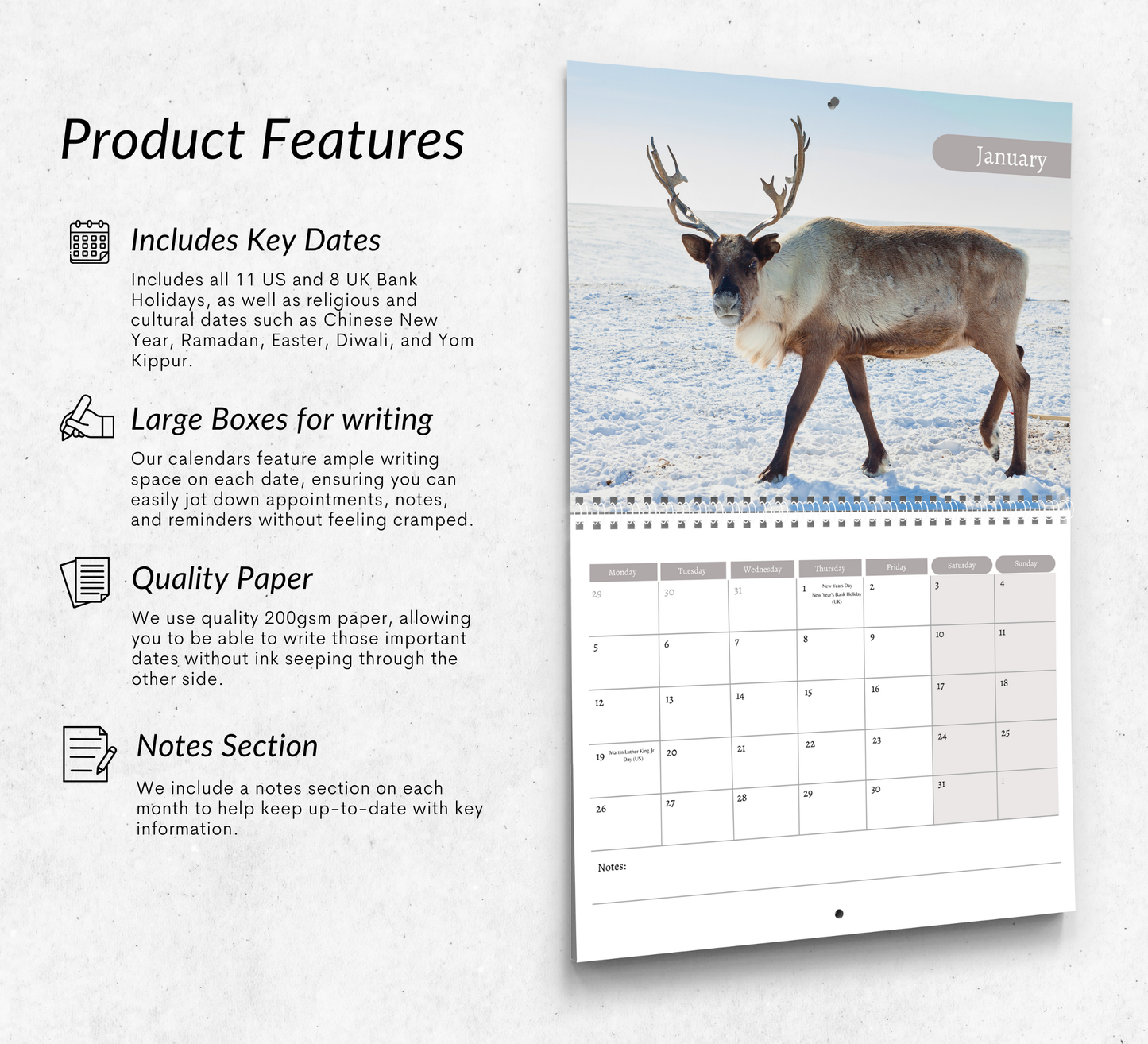 Reindeer Calendar 2026