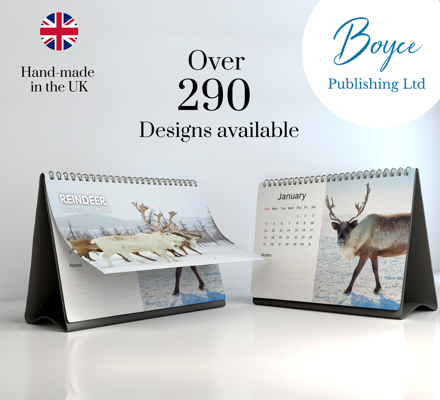 Reindeer Desk Calendar 2026-2027
