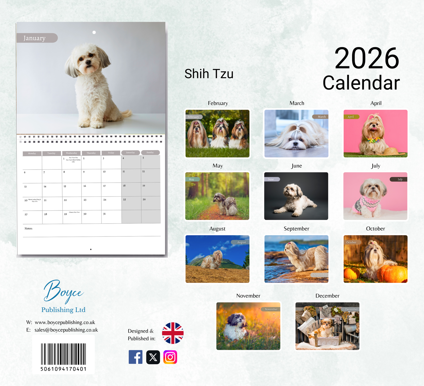 Shih Tzu Calendar 2026