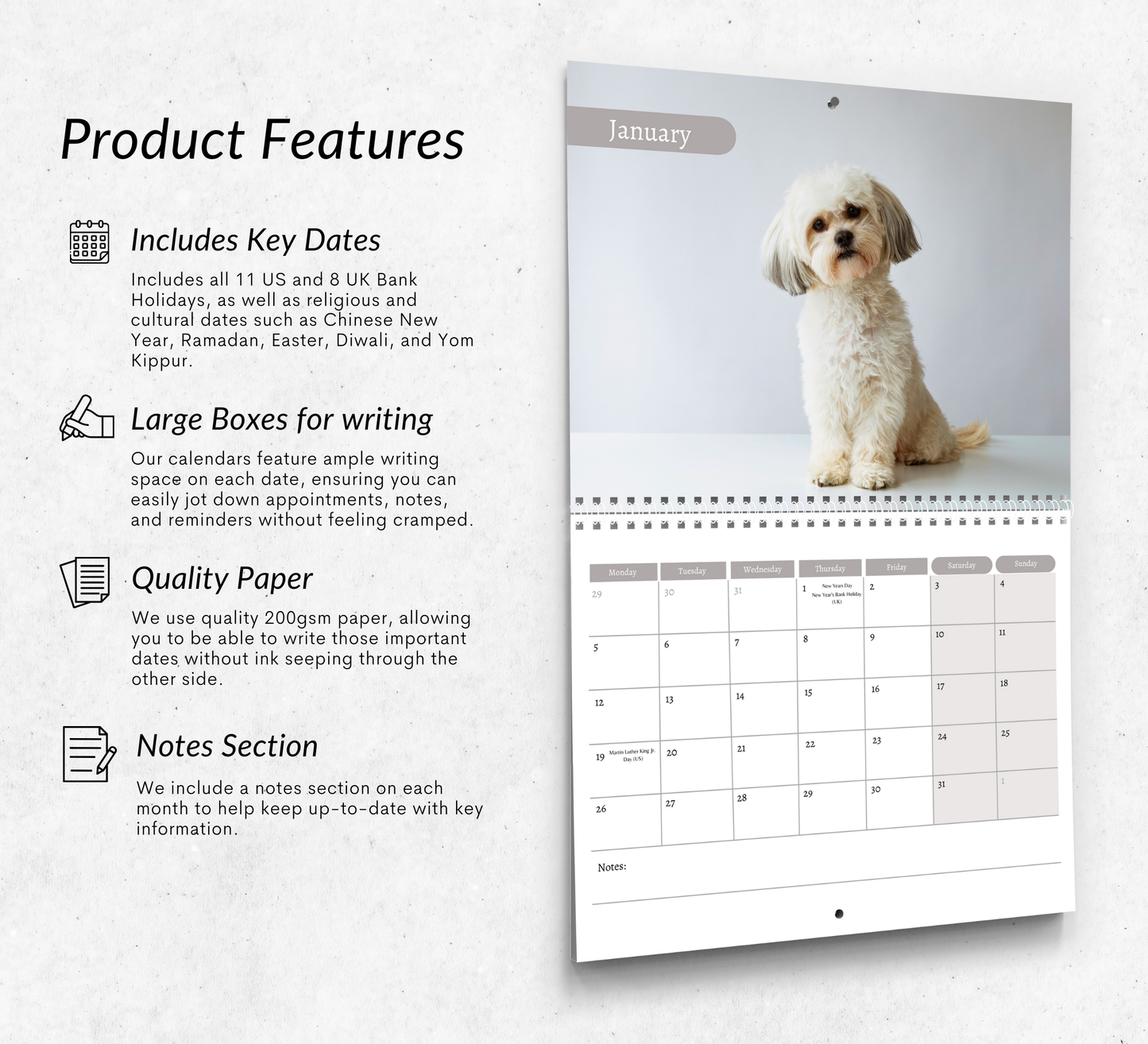 Shih Tzu Calendar 2026