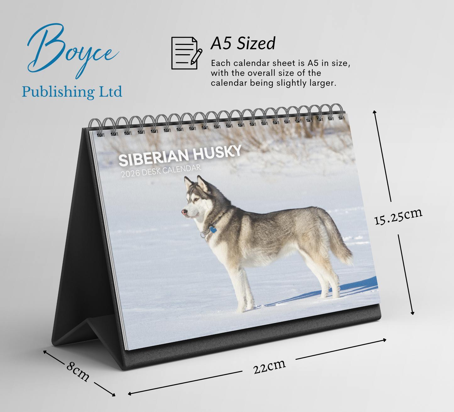 Siberian Husky Desk Calendar 2026-2027