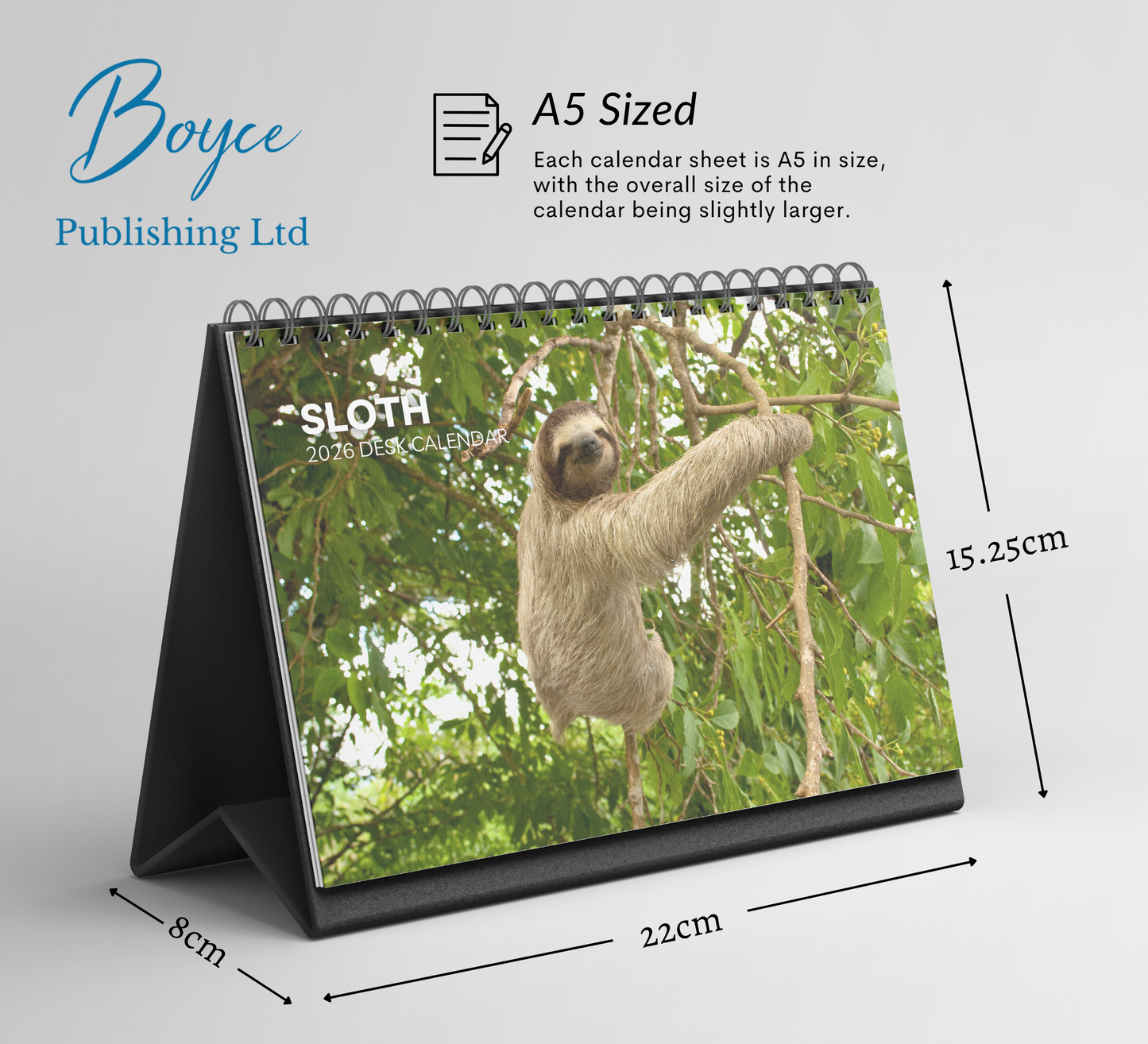 Sloth Desk Calendar 2026-2027