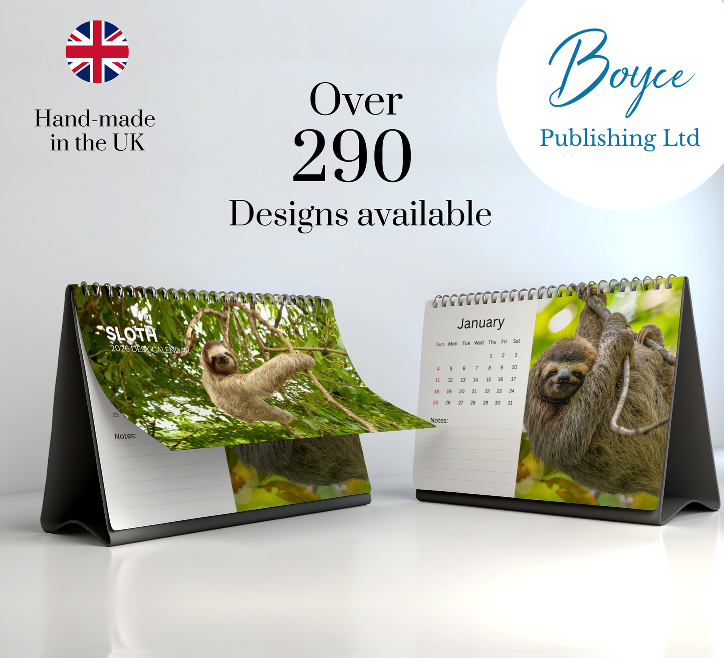 Sloth Desk Calendar 2026-2027