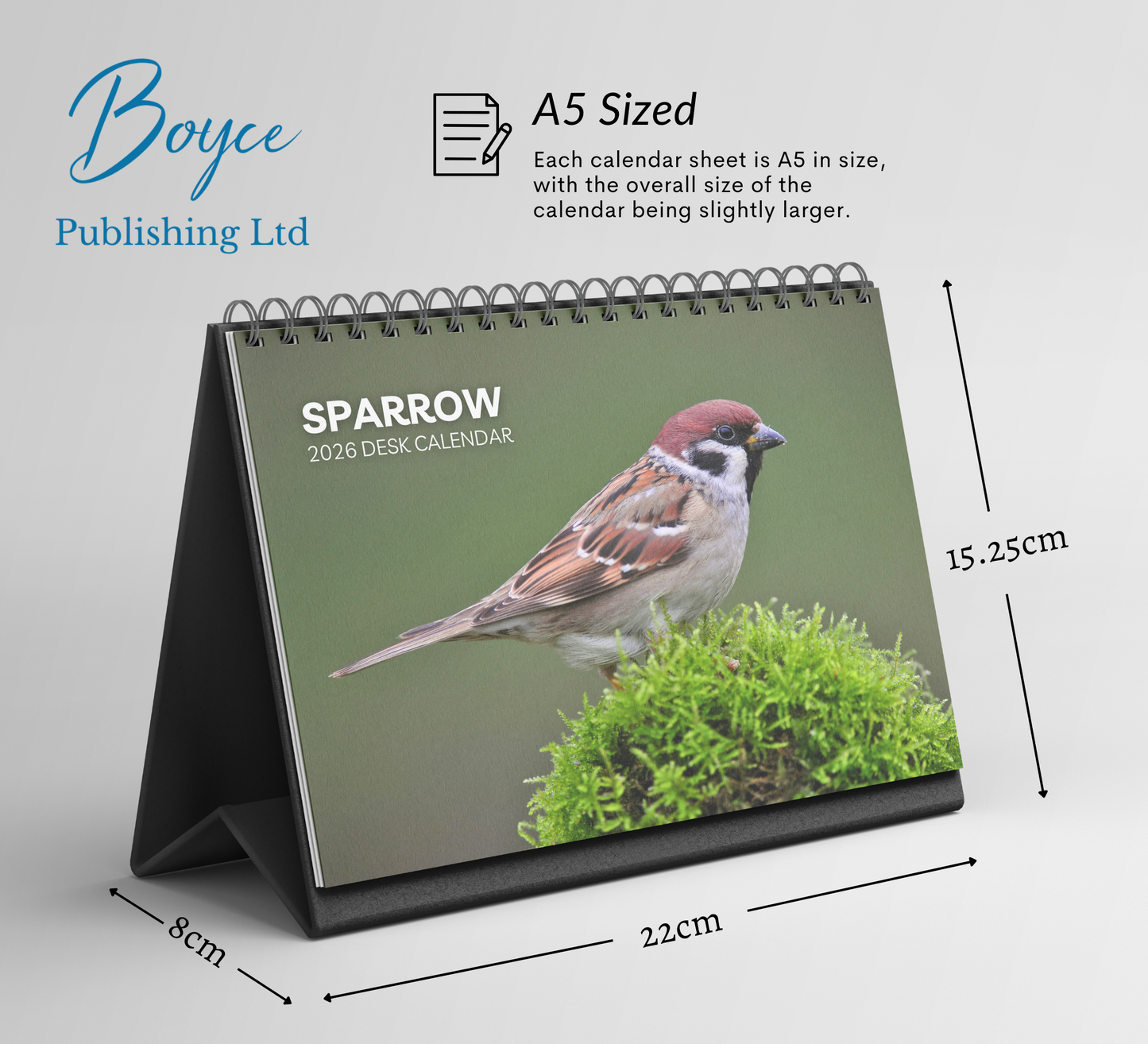 Sparrow Desk Calendar 2026-2027