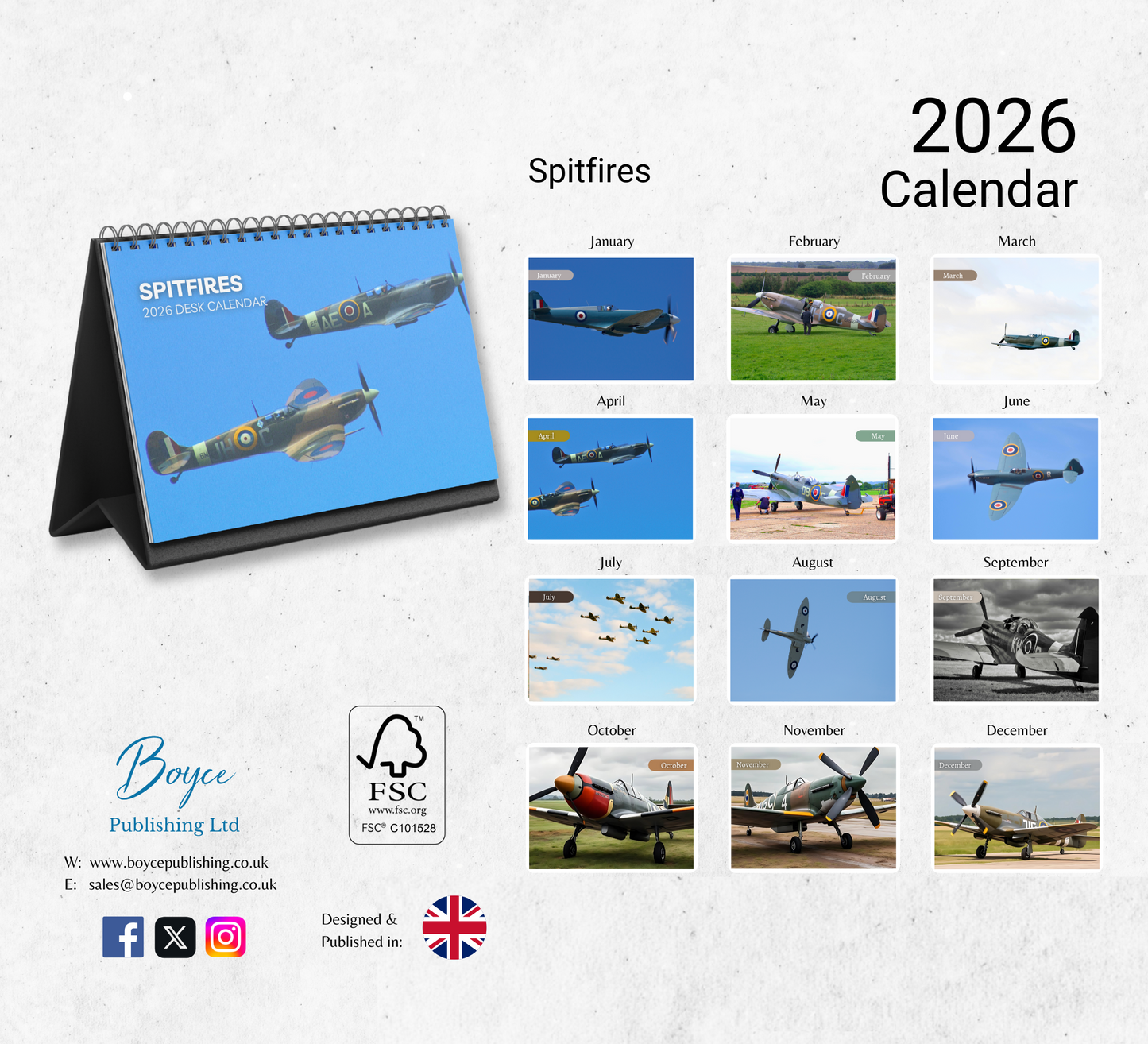 Spitfires Desk Calendar 2026-2027