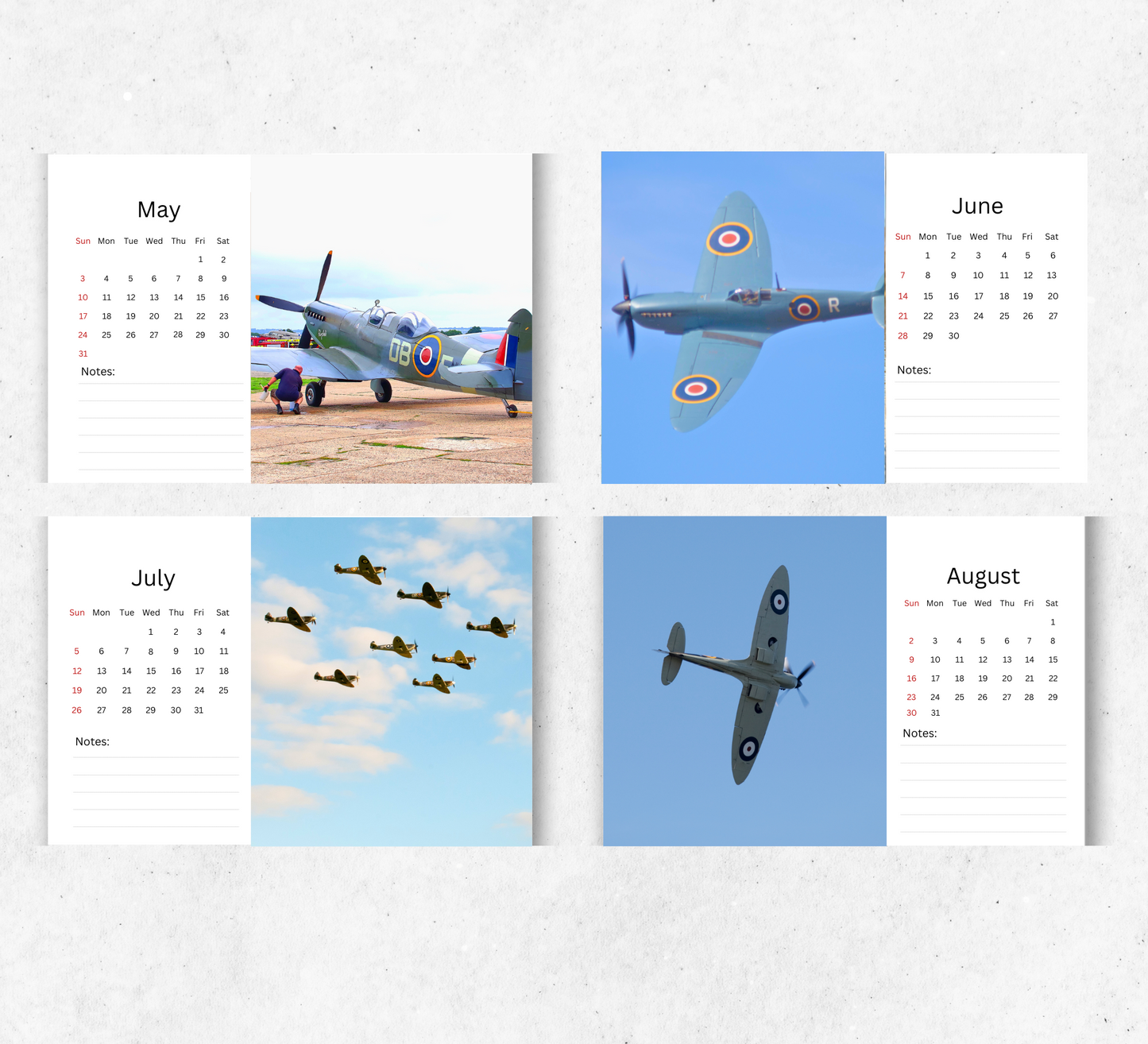 Spitfires Desk Calendar 2026-2027