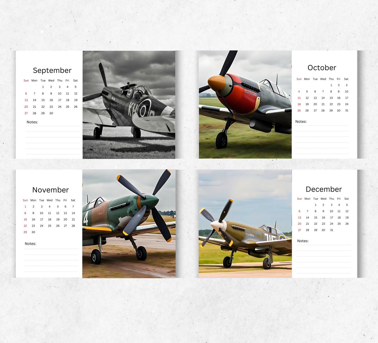 Spitfires Desk Calendar 2026-2027