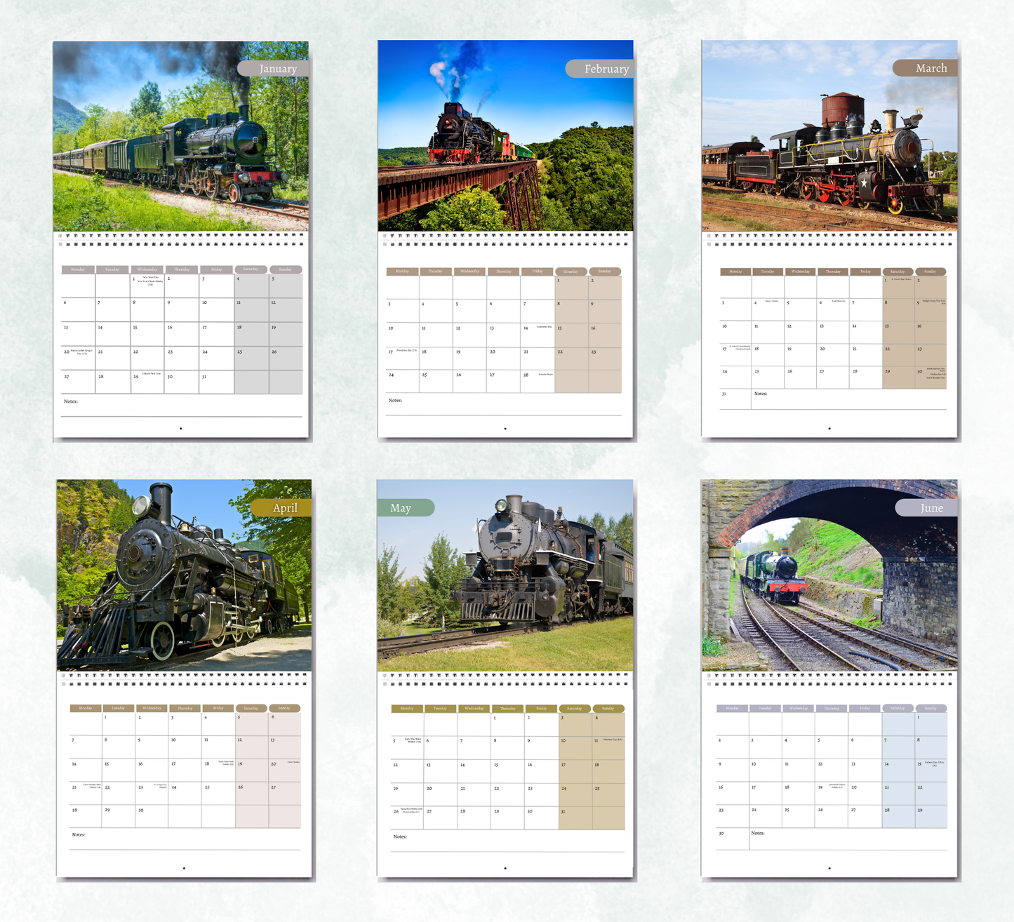 Steam Train Calendar 2026