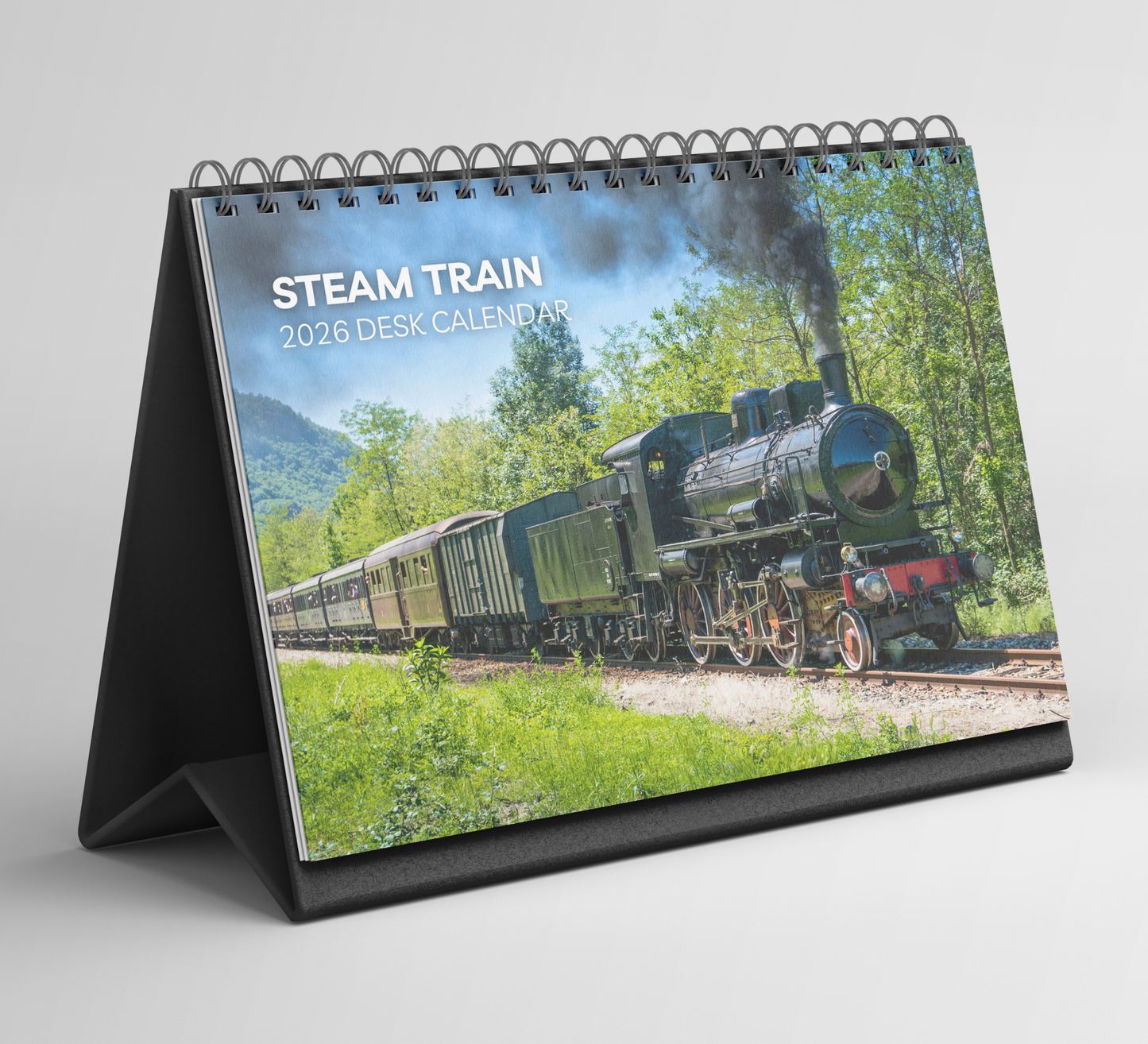 Steam Train Desk Calendar 2026-2027