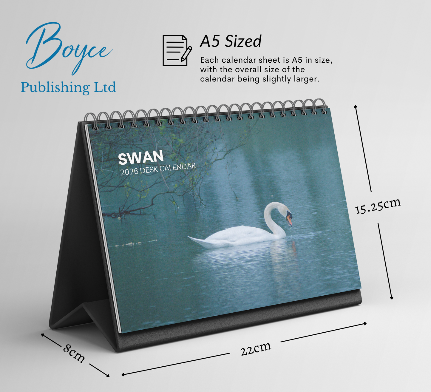 Swan Desk Calendar 2026-2027