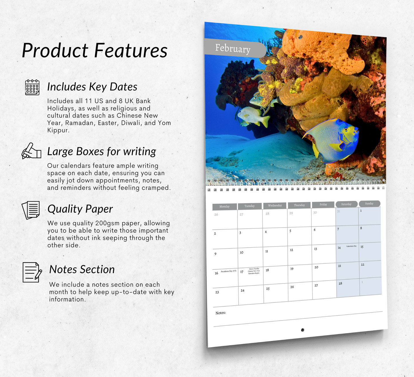 Tropical Fish Calendar 2026